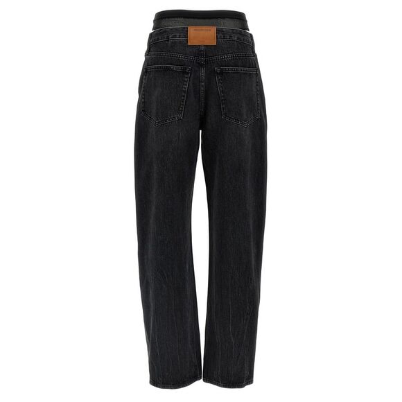 Denim X Alexander Wang Women 'Slit Hem Prestyle Hotfix Mesh Undie' Jeans